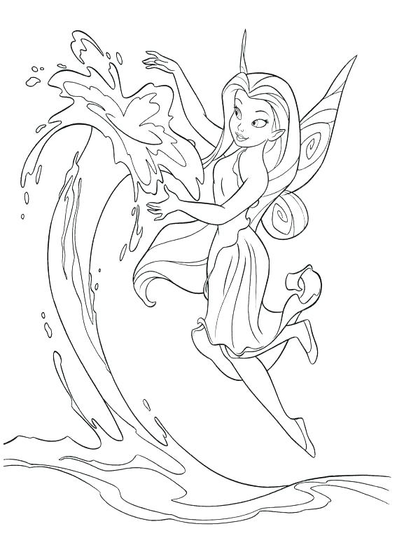 567x794 Printable Tinkerbell Coloring Pages