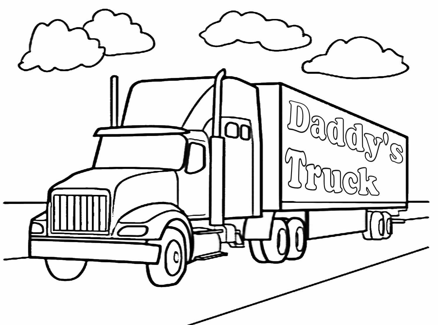 Tractor Trailer Coloring Page Sketch Coloring Page