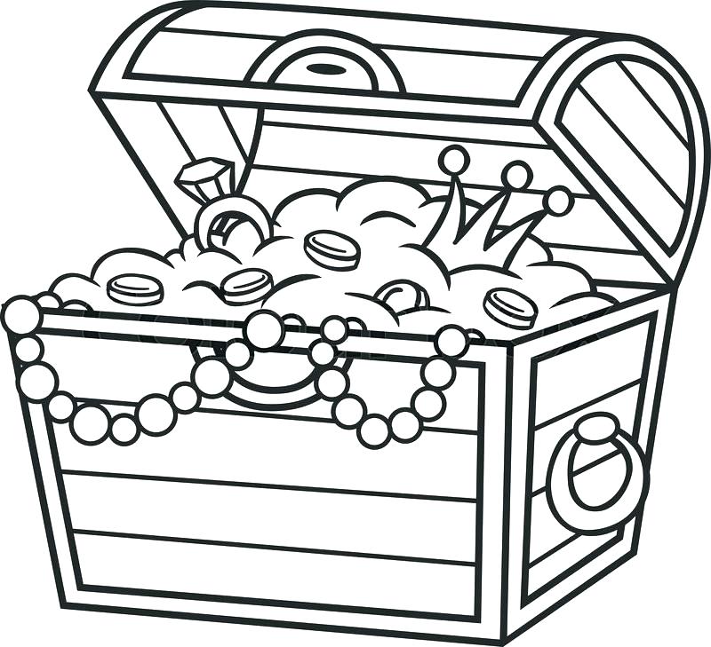 treasure chest coloring page template