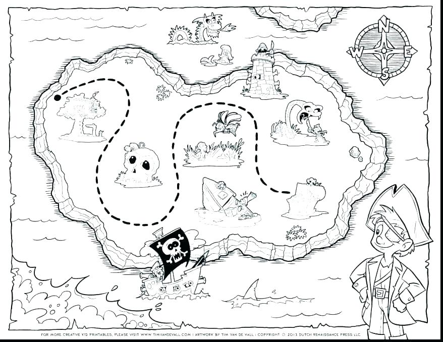 Printable Treasure Map Coloring Page Printable Templates