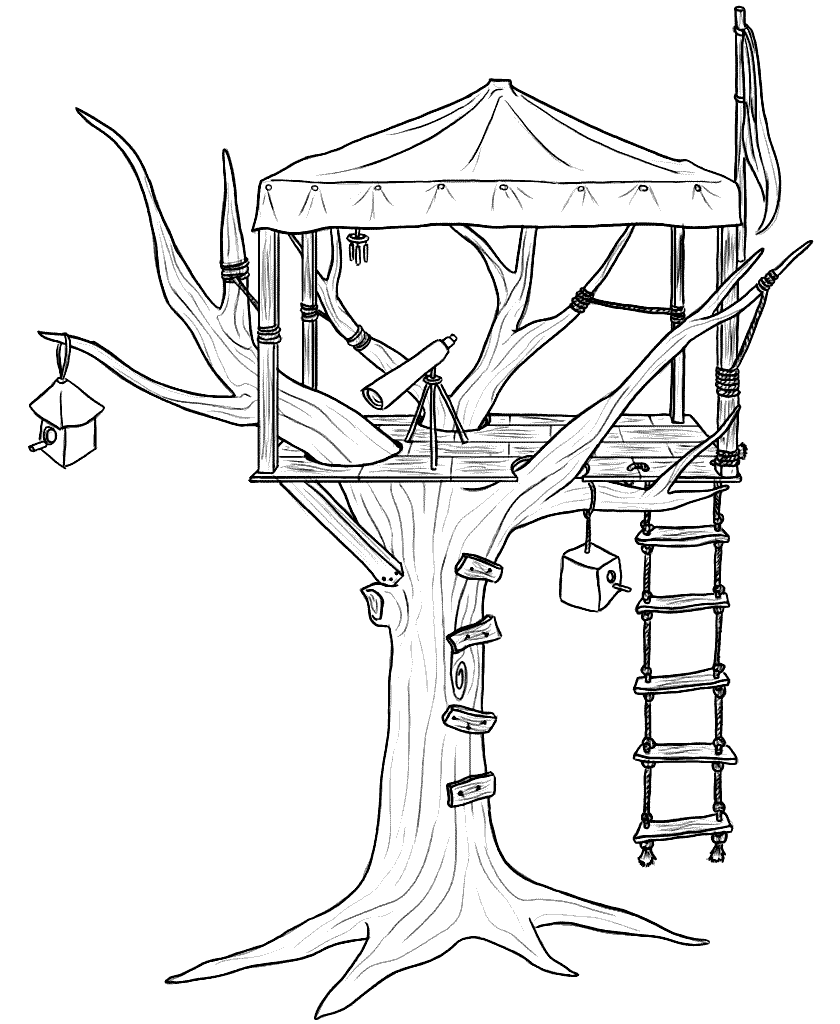 Tree House Coloring Pages at GetColorings.com | Free printable