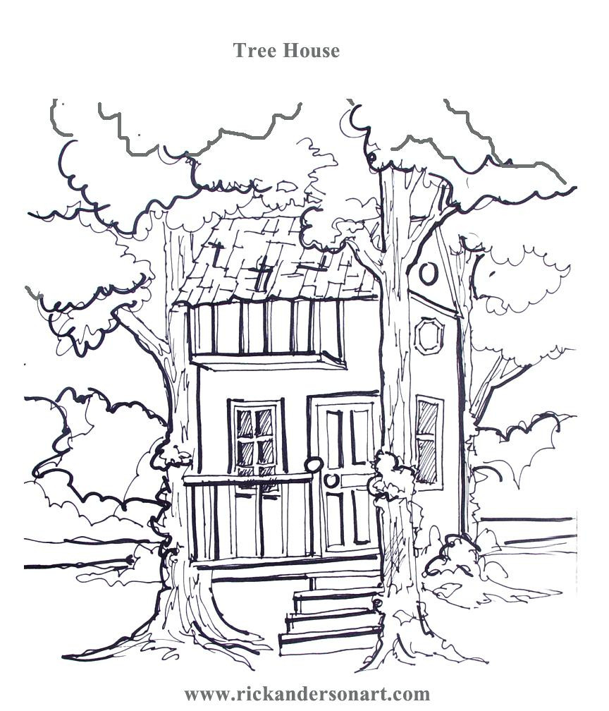 Tree House Coloring Pages At GetColorings Free Printable 