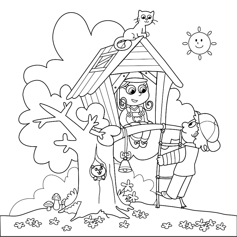 Tree House Coloring Pages at GetColorings.com | Free printable