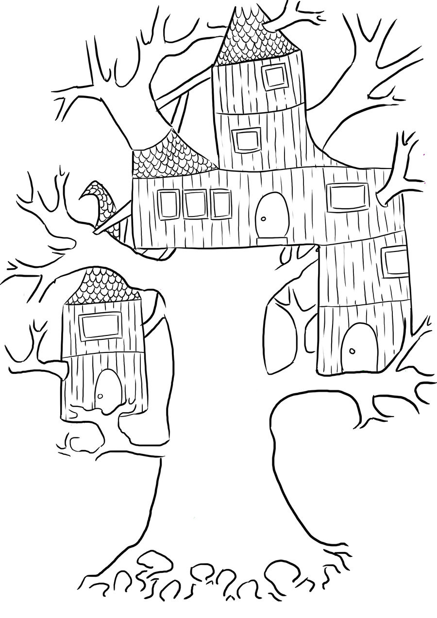 Tree House Coloring Pages At Getcolorings Com Free Printable 900x1273 Printable Coloring Page Bike Safety Pages Wedding
