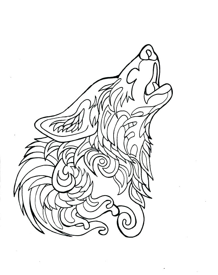 Tribal Wolf Coloring Pages at Free