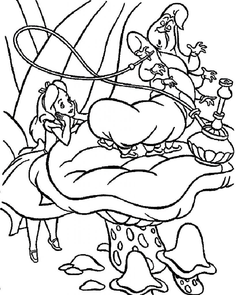 819x1024 Free Printable Alice In Wonderland Coloring Pages For Kids Tearing
