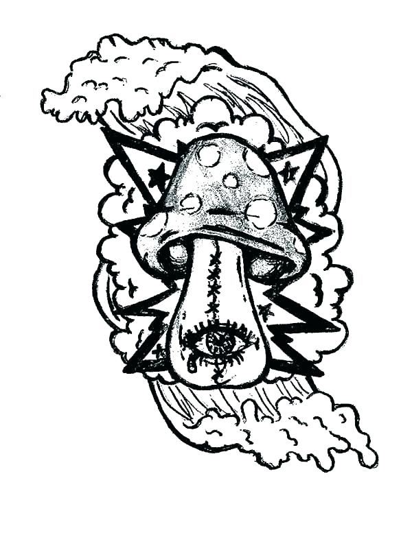Printable Trippy Mushroom Coloring Pages