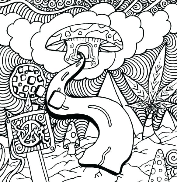 Printable Trippy Mushroom Coloring Pages Customize And Print