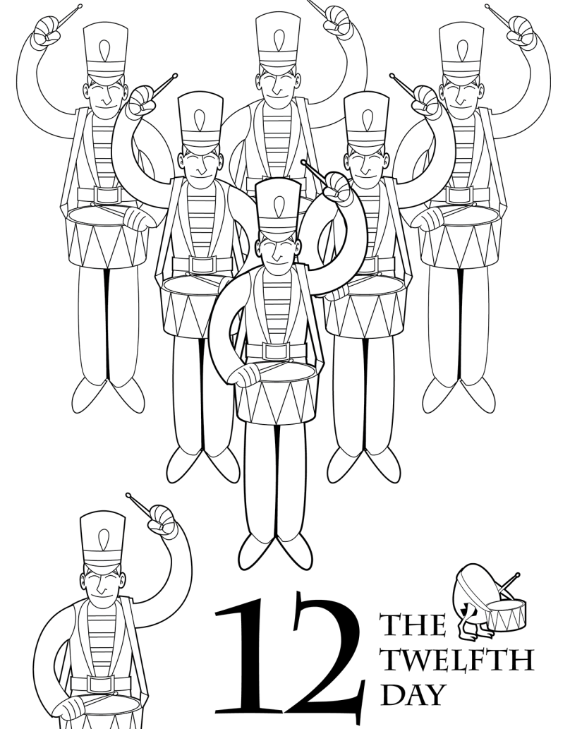 Twelve Days Of Christmas Coloring Pages Free At GetColorings Free Printable Colorings