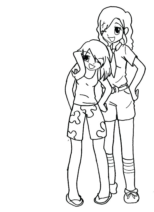Anime Best Friends Coloring Pages at GetColorings.com | Free printable