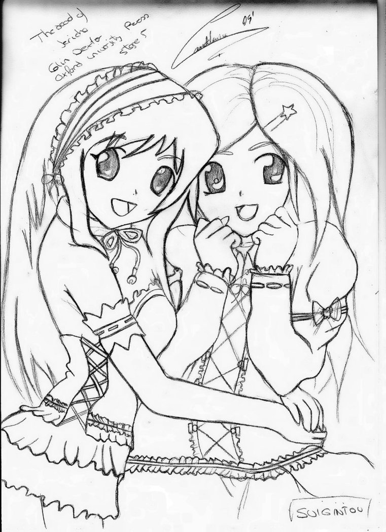 Two Best Friends Coloring Pages at Free