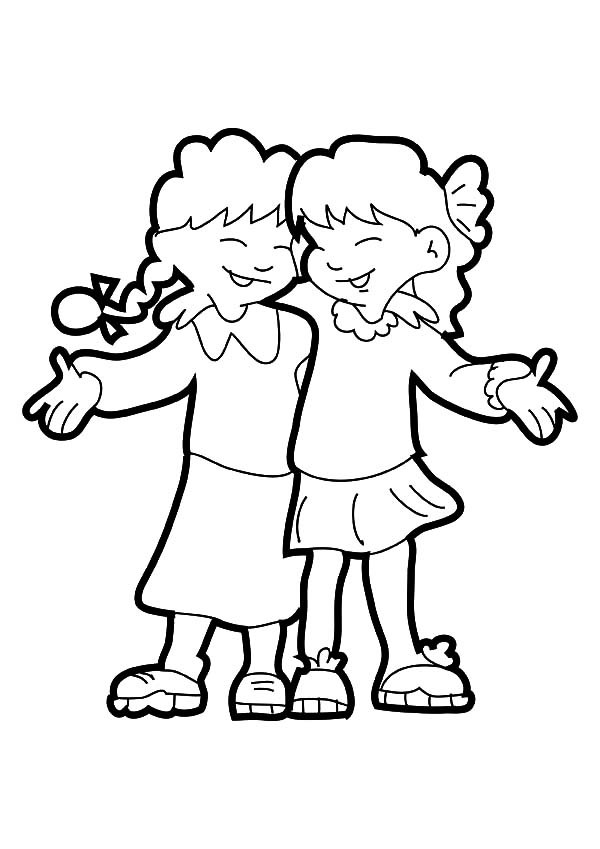Two Best Friends Coloring Pages at GetColorings.com | Free printable