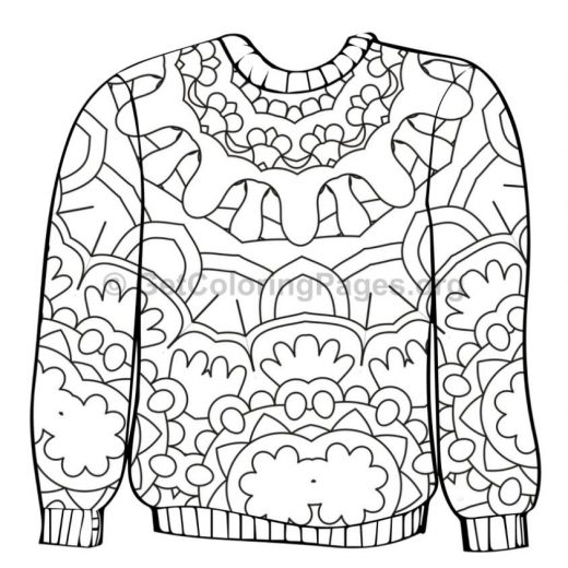 Ugly Christmas Sweater Coloring Page at GetColorings.com | Free