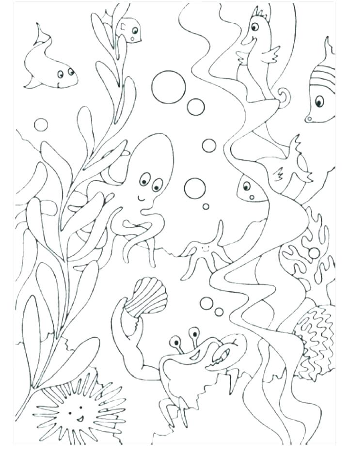 Underwater Scene Coloring Pages At Getcolorings Com Free Printable