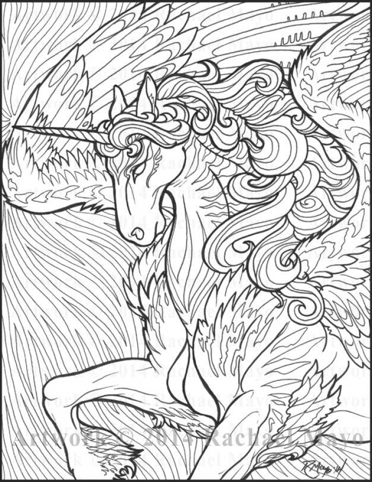 Unicorn Coloring Pages For Adults At Free Printable