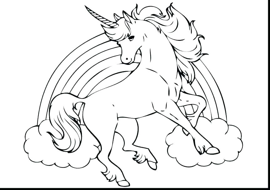 863x609 Coloring Pages Printable Unicorn Rainbow Magic
