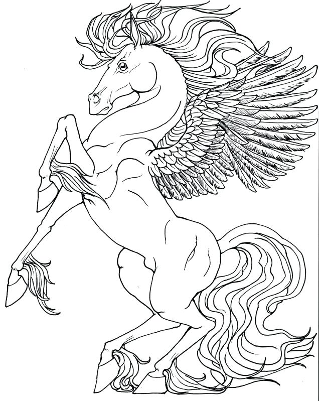 Unicorn With Wings Coloring Pages At Getcolorings.com | Free Printable