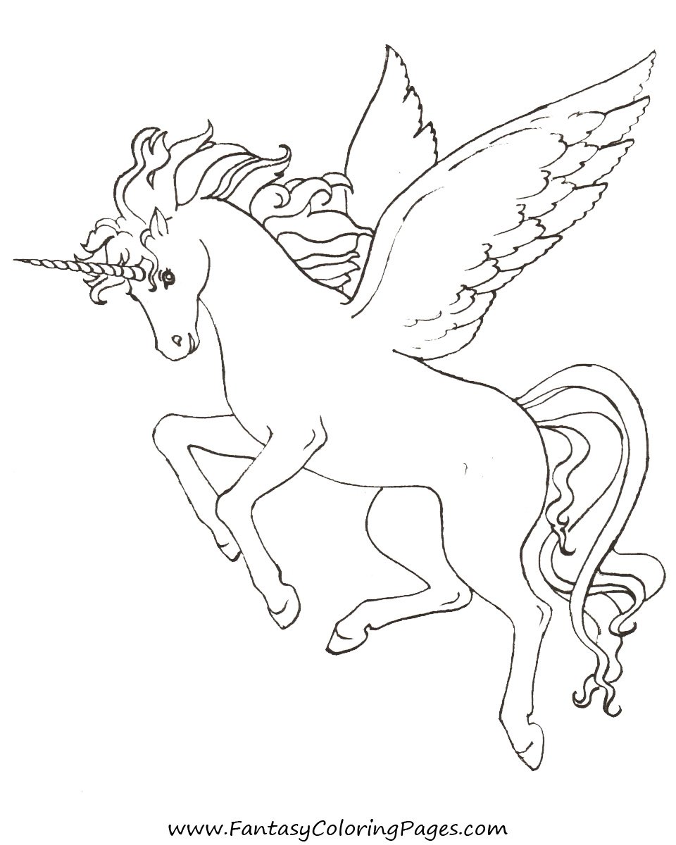 Unicorn With Wings Coloring Pages at GetColorings.com | Free printable