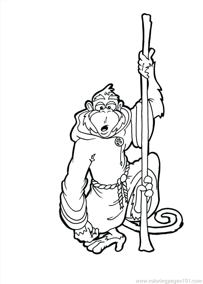 Valentine Monkey Coloring Pages at Free printable