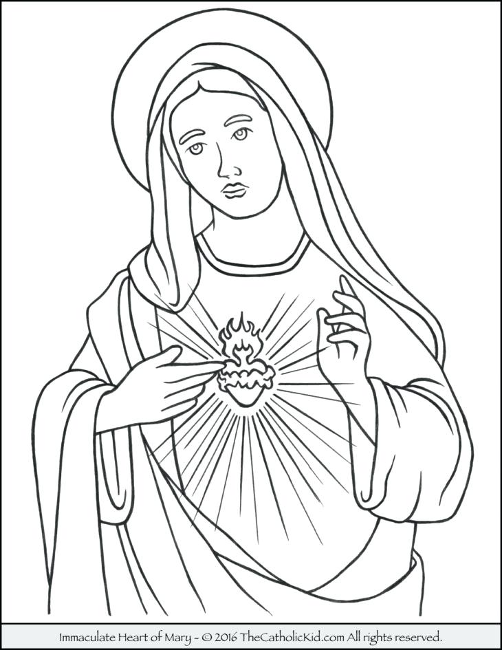 Virgin Mary Coloring Page