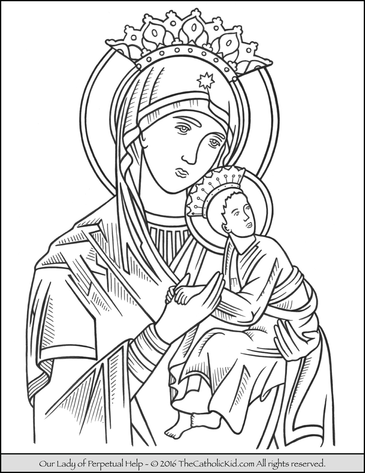 Virgin Mary Coloring Page at Free printable