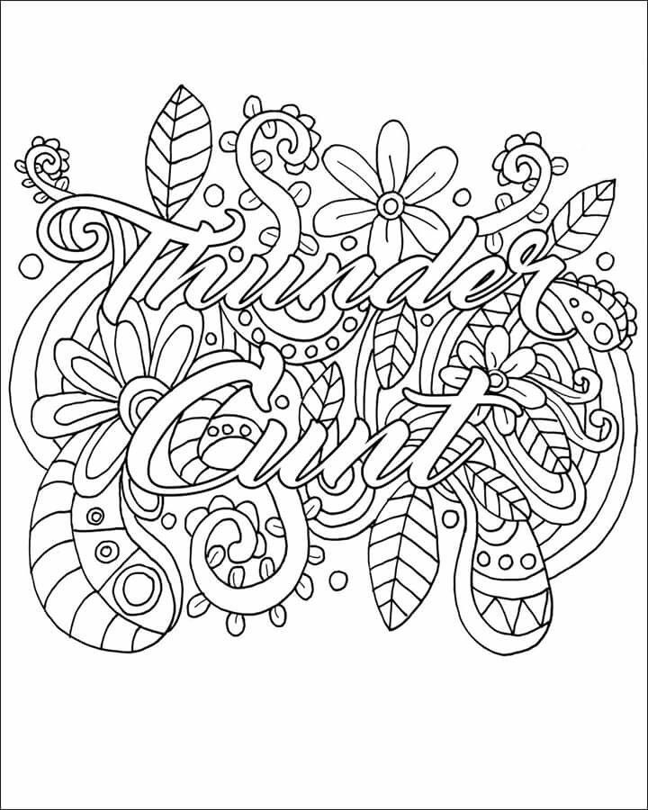 coloring waffle adult cunt adults disney word printable swear naughty twat thunder colouring dirty sheets books words result mandala getcolorings