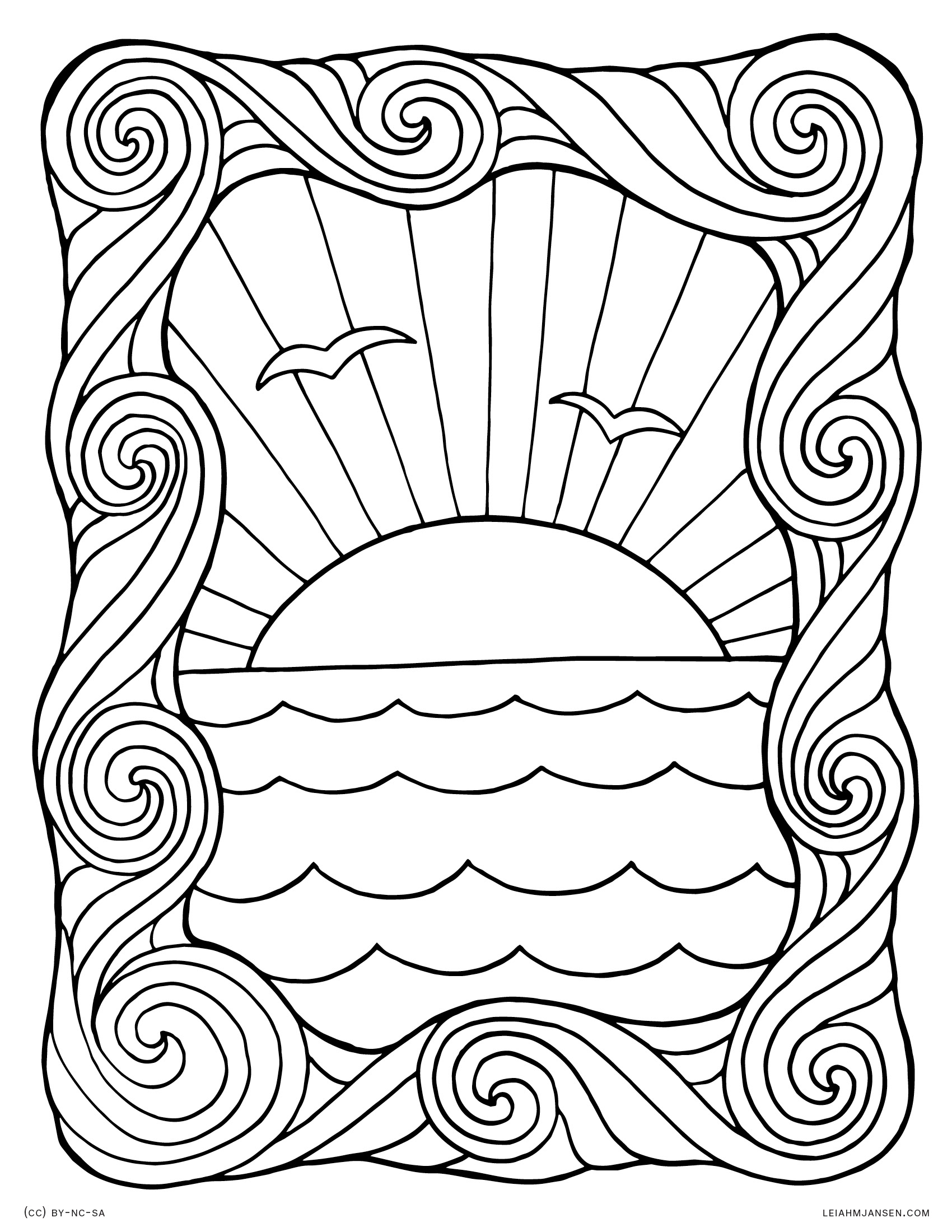 Water Waves Coloring Pages at Free printable