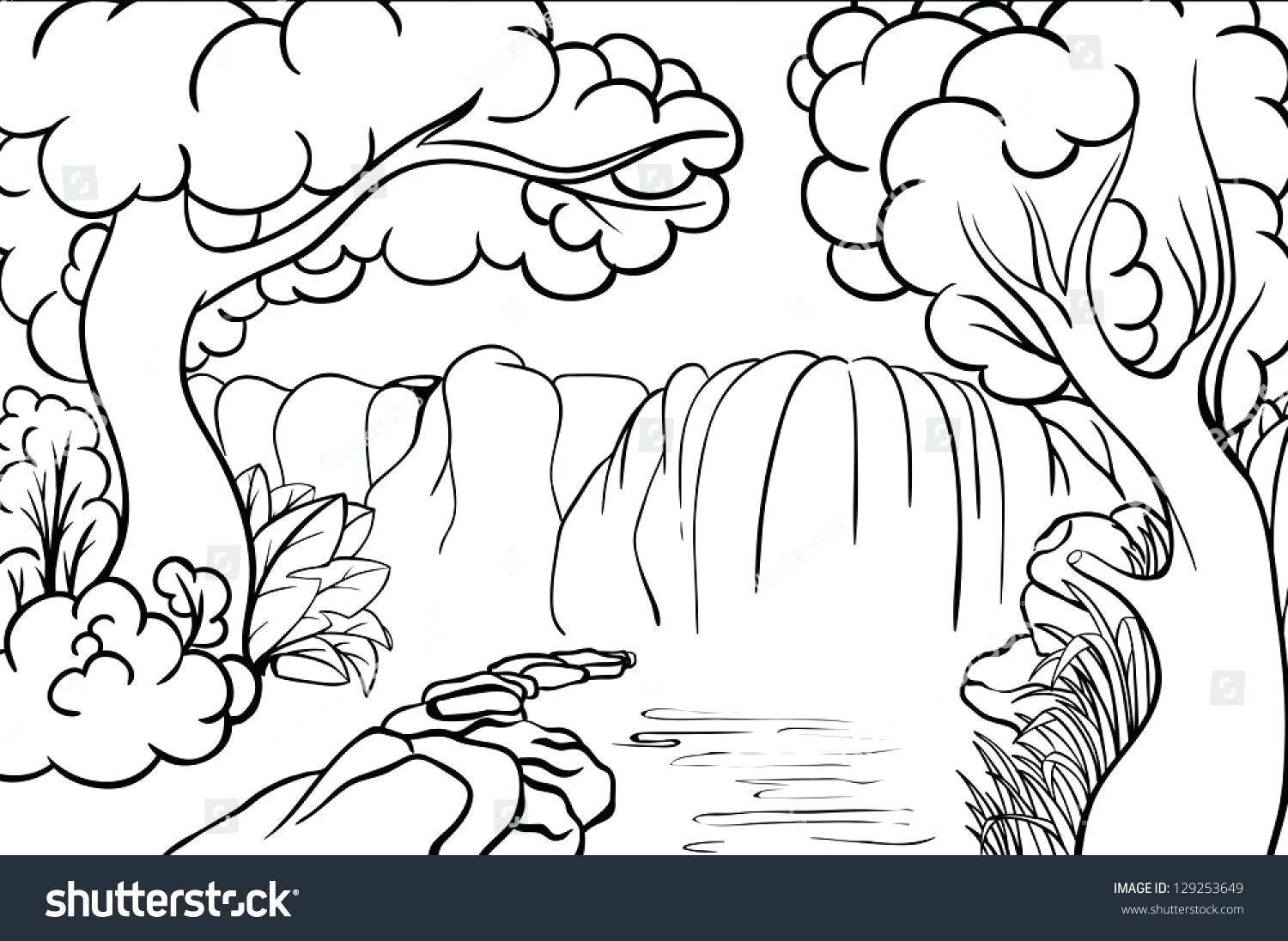 Waterfall Coloring Page at GetColorings.com | Free printable colorings