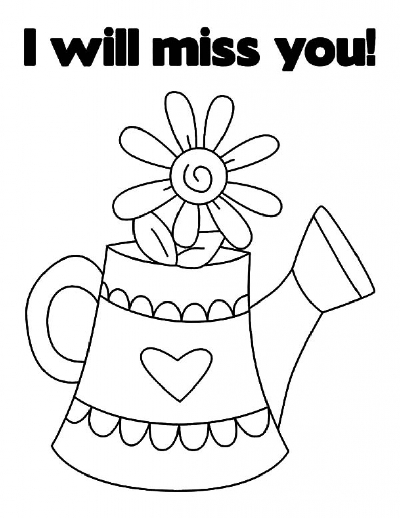 We Will Miss You Coloring Sheet Coloring Pages
