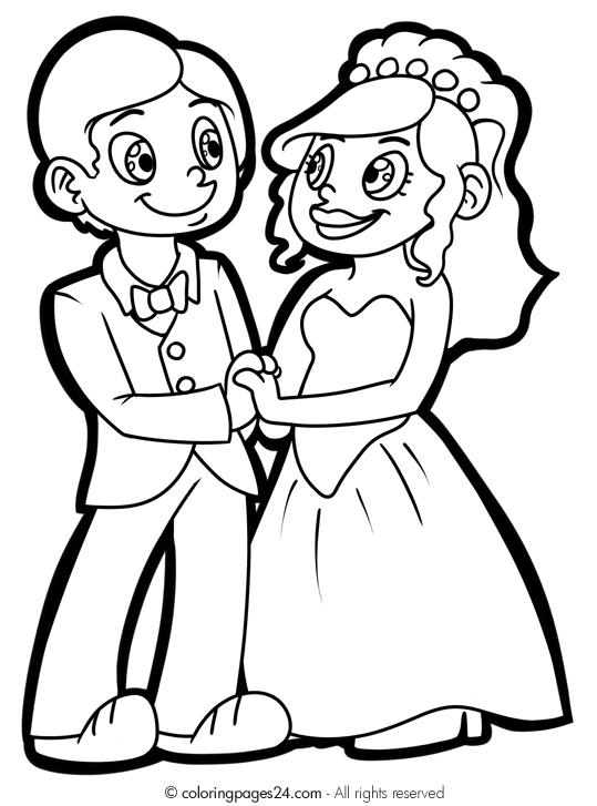 Wedding Couple Coloring Pages at GetColorings.com | Free ...