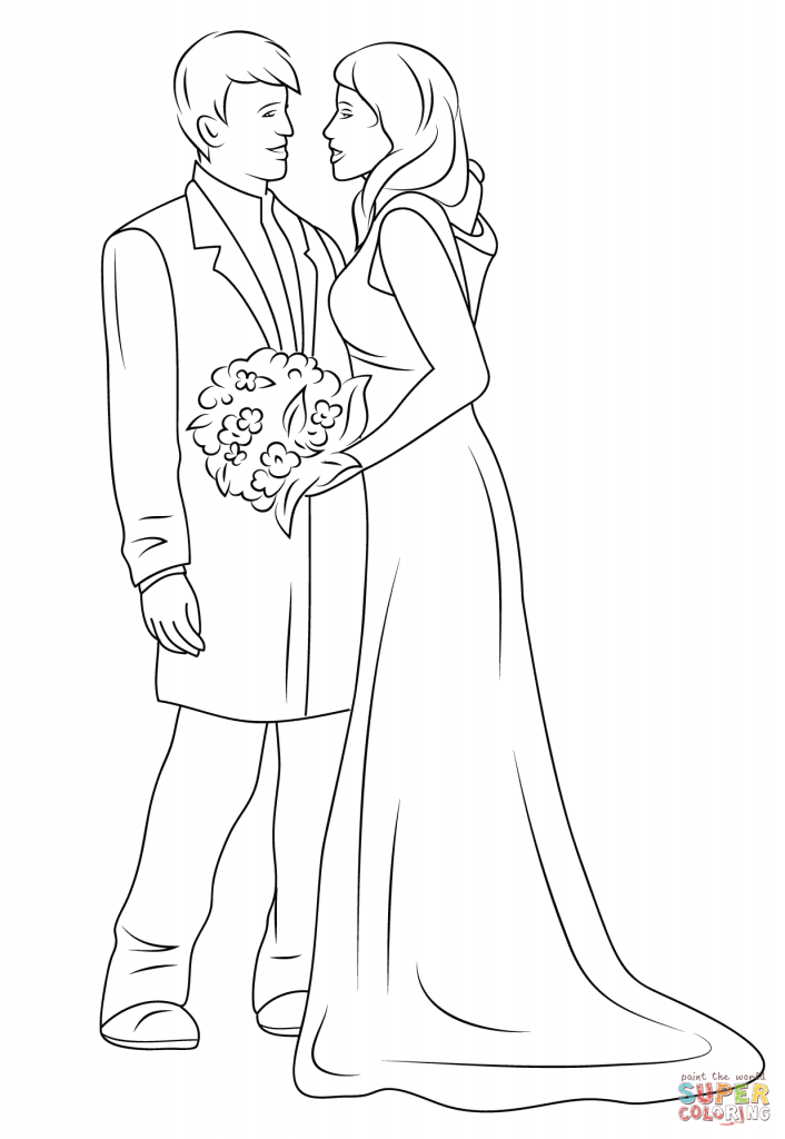 Wedding Couple Coloring Pages at GetColorings.com | Free ...