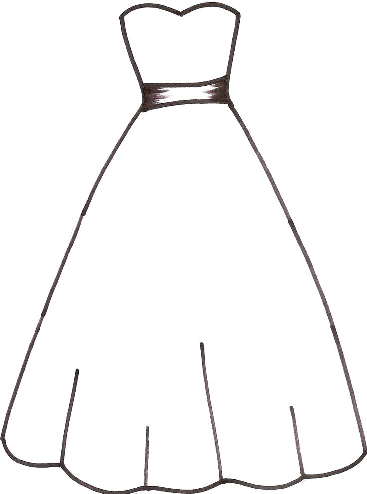 Wedding Dress Coloring Pages at Free printable