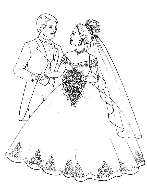 Wedding Flowers Coloring Pages at Free printable