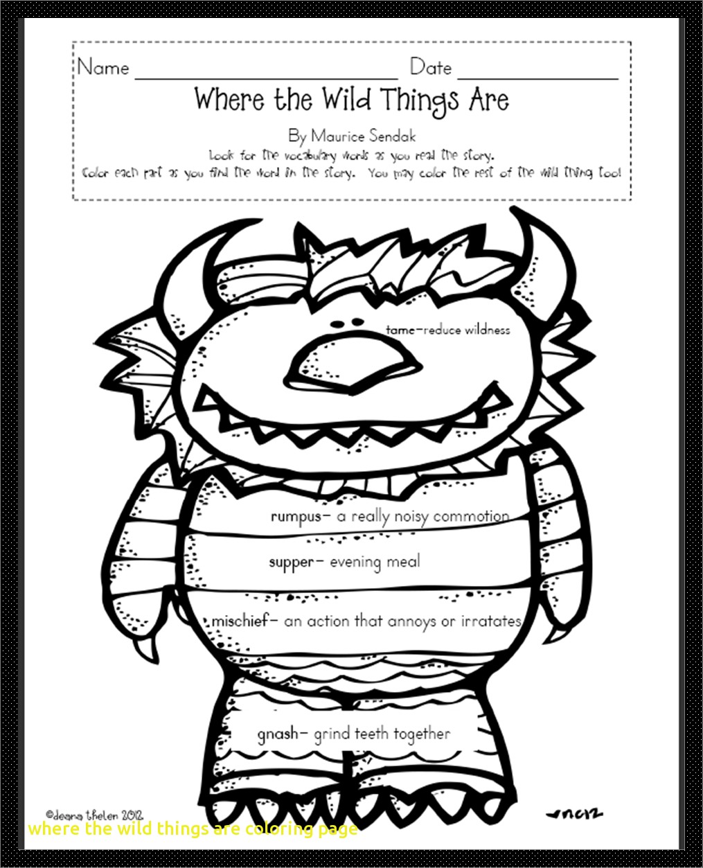 Where The Wild Things Are Coloring Pages at Free