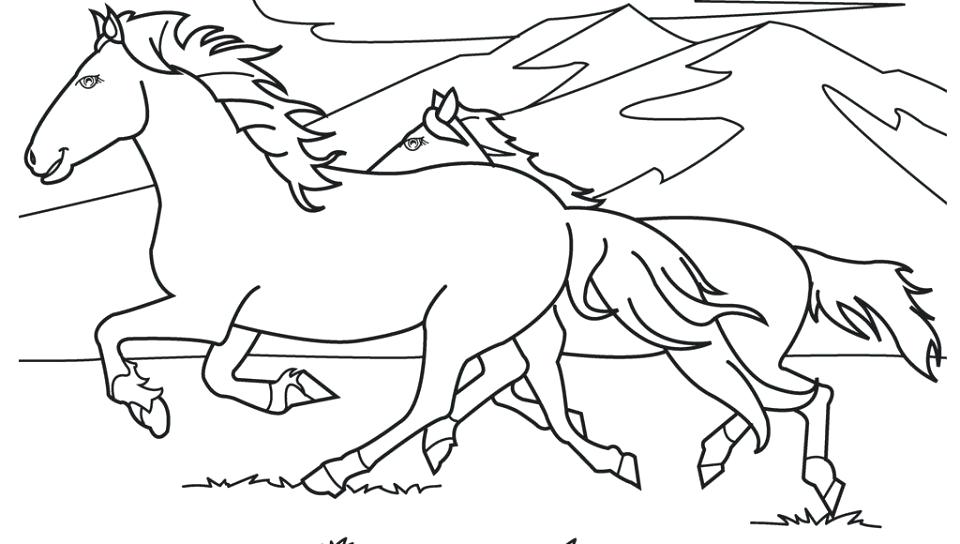 Mustang Wild Beautiful Horse Coloring Pages - Draw-ly