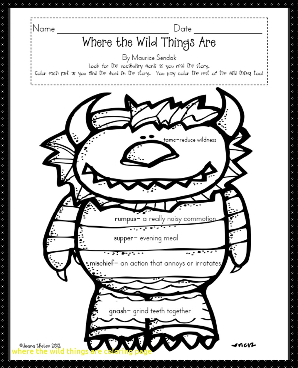 Wild Things Coloring Pages at Free printable