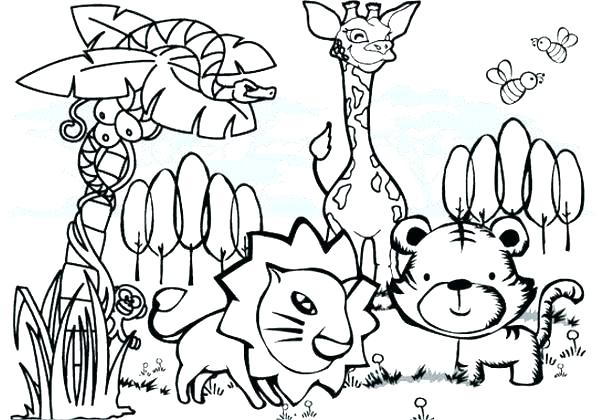 Get Baby Jungle Animal Coloring Pages Background