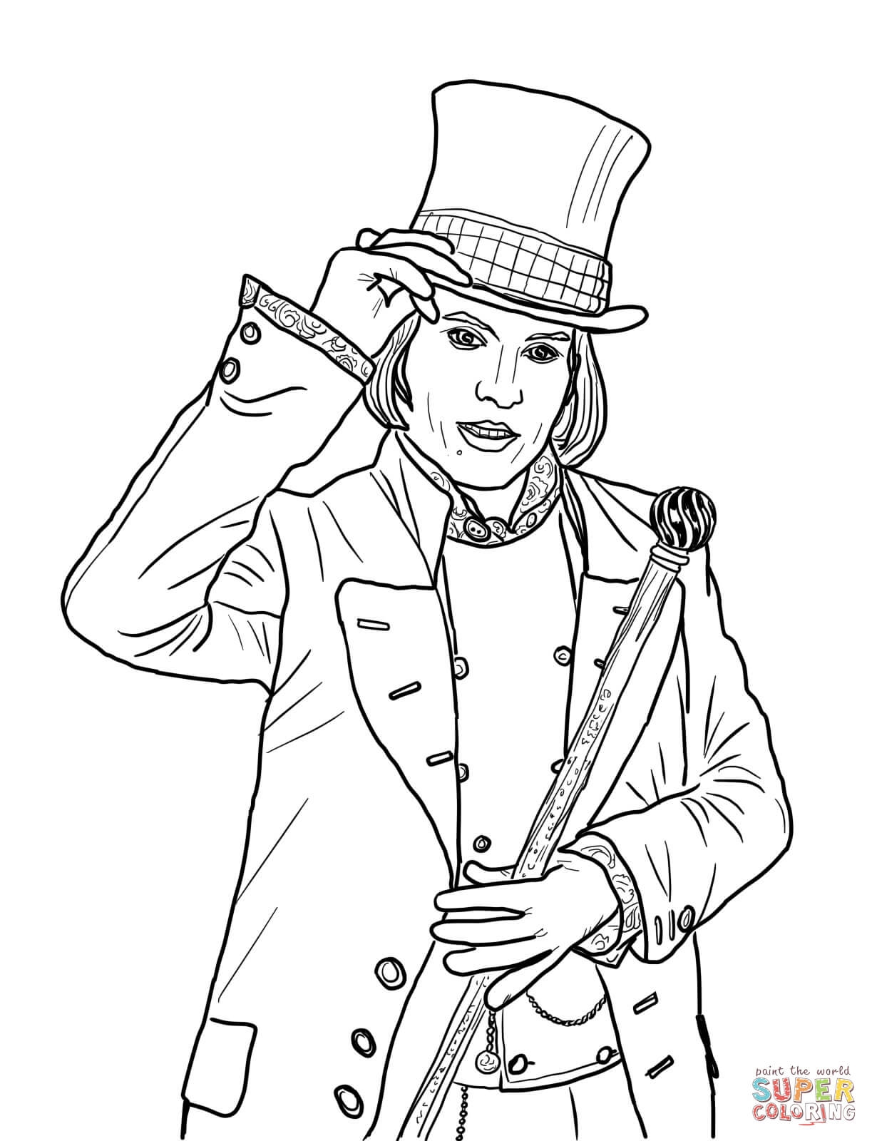 Willy Wonka Coloring Pages at Free printable