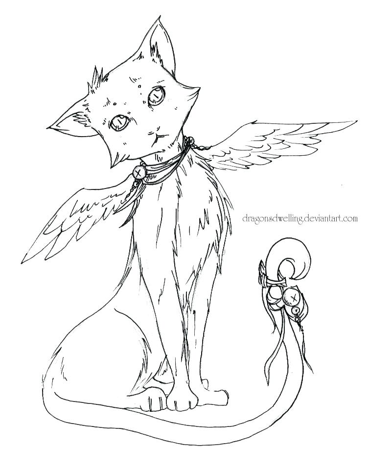 Winged Cat Coloring Pages at GetColorings.com | Free printable