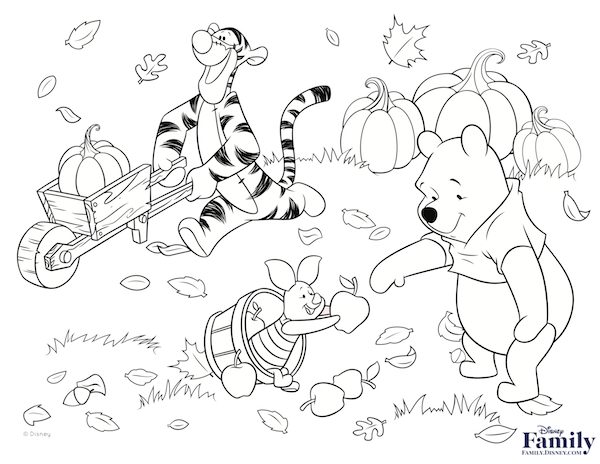 Winnie The Pooh Thanksgiving Coloring Pages at GetColorings.com | Free