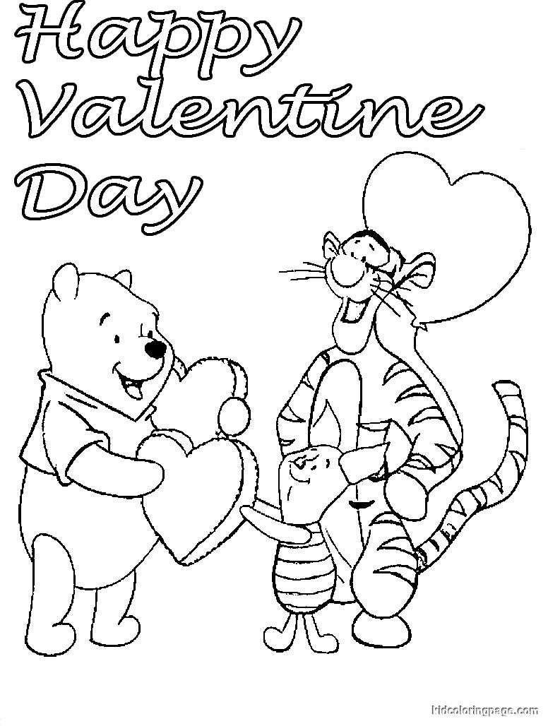 winnie the pooh valentines day coloring pages at