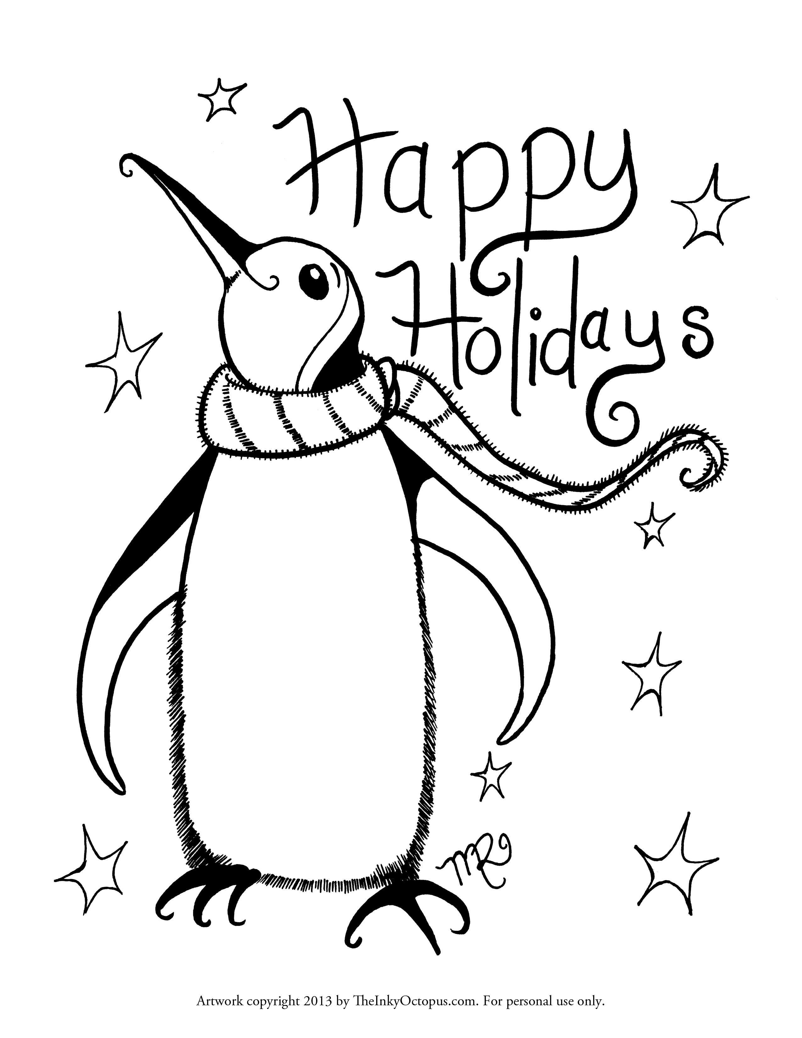 Winter Holiday Coloring Pages Printable at Free