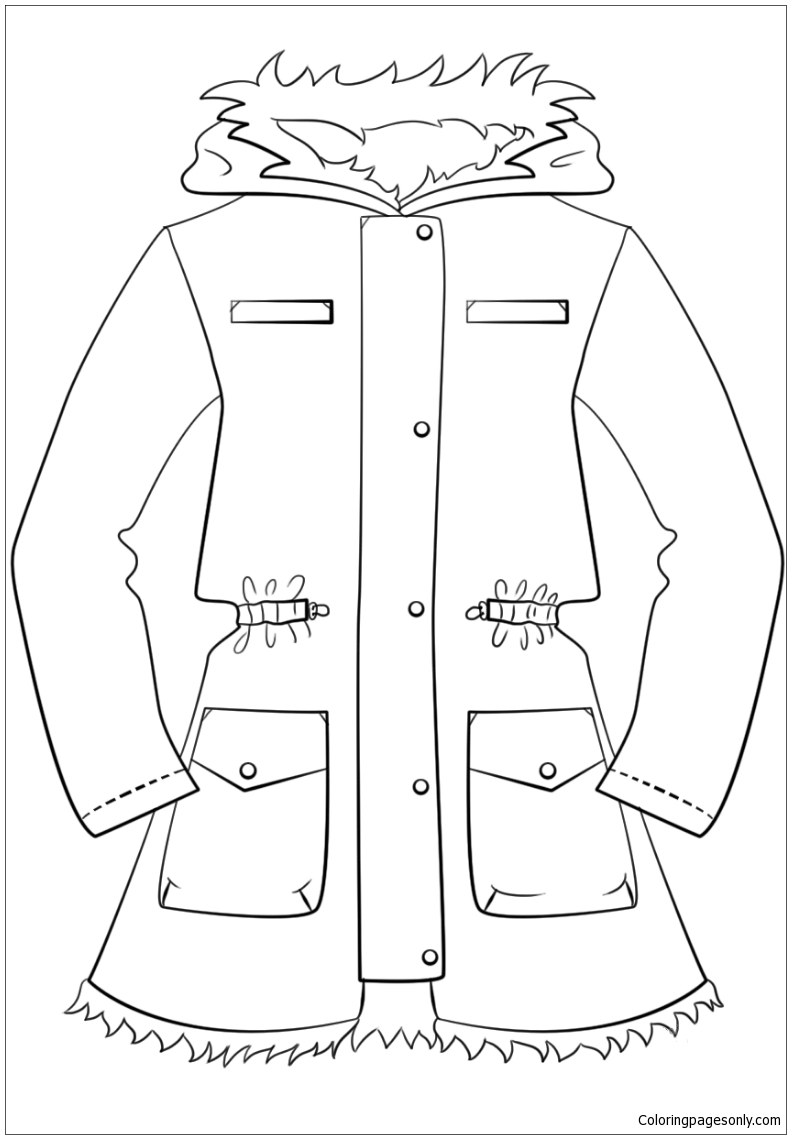 Winter Jacket Coloring Page at GetColorings.com | Free printable