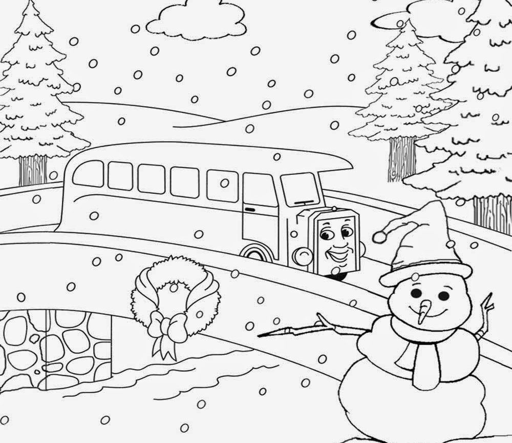Winter Landscape Coloring Pages at GetColorings.com | Free printable