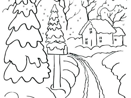 Winter Scene Coloring Pages at GetColorings.com | Free printable