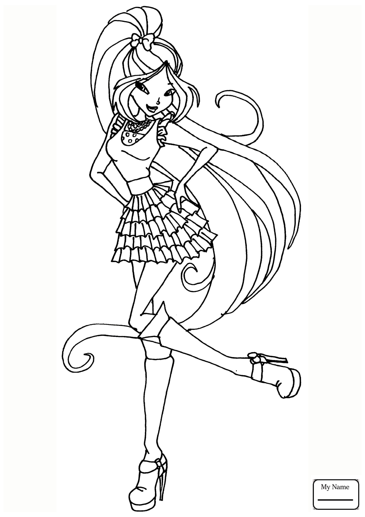 Winx Club Coloring Pages - Musa winx coloring pages download and print