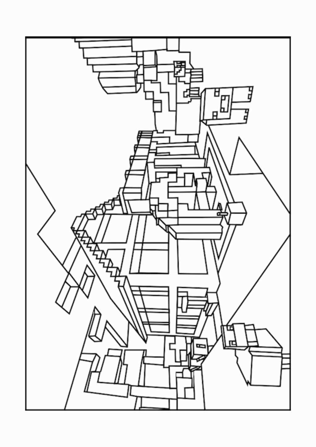 wither minecraft coloring pages
