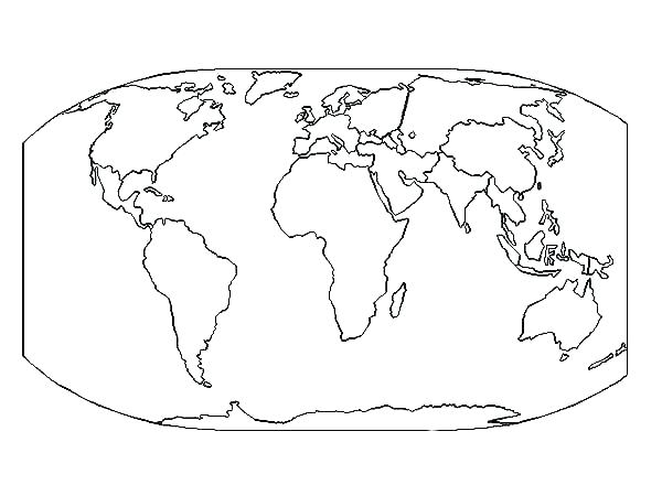 World Map Coloring Page For Kids At Free Printable