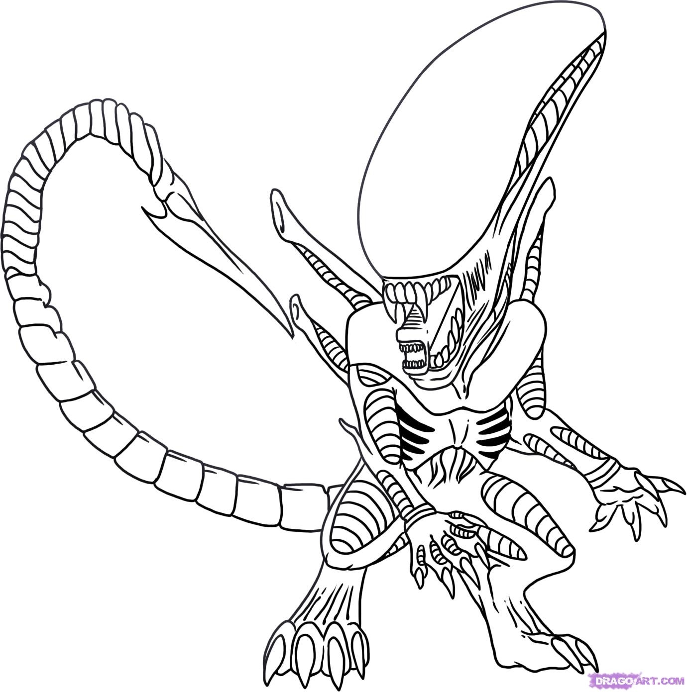 Xenomorph Coloring Pages at GetColoringscom Free