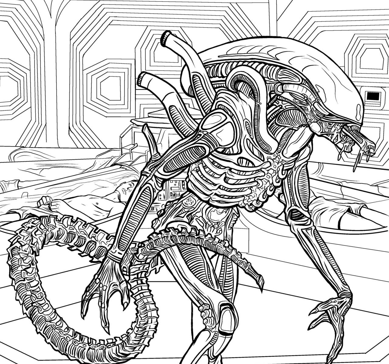 Xenomorph Coloring Pages at GetColoringscom Free